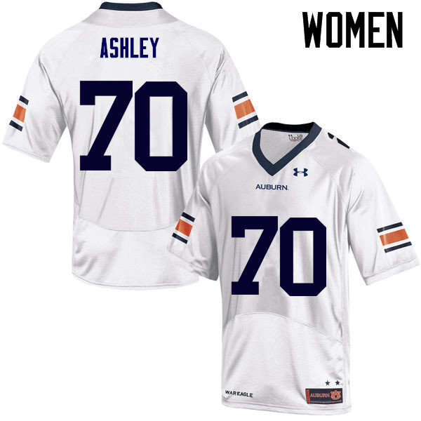 Women's Auburn Tigers #70 Calvin Ashley White College Stitched Football Jersey